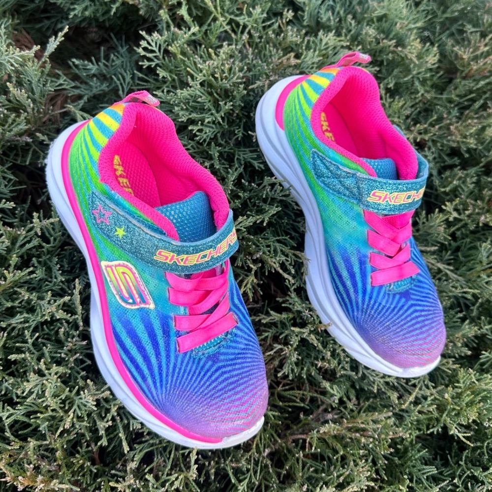 Skechers Kids Pepsters Colorbeam Sneakers Toddler Size 11 Pink Rainbow Multi - Picture 3 of 13